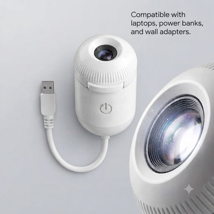 USB Galaxy Star Projector Night Lamp LED Sky Light for Bedroom & Home Decoration (100 lm) Portable Projector (White)