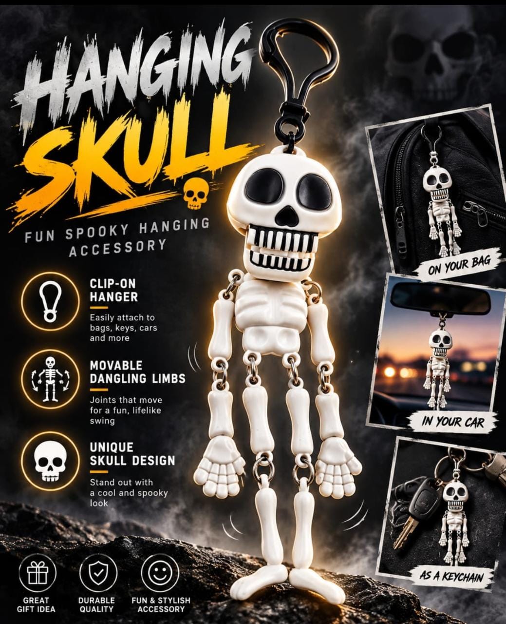 Hanging skull keychain toy