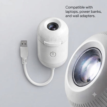 USB Galaxy Star Projector Night Lamp LED Sky Light for Bedroom & Home Decoration (100 lm) Portable Projector (White)
