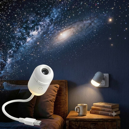 USB Galaxy Star Projector Night Lamp LED Sky Light for Bedroom & Home Decoration (100 lm) Portable Projector (White)