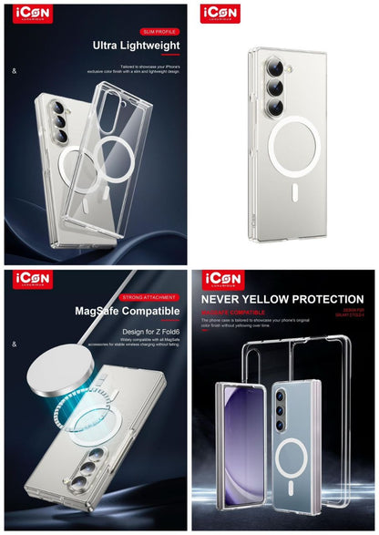 Transparent hard case with magsafe for iphone samsung